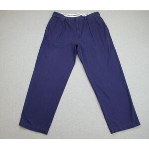 Polo Golf Pants Mens 36 x 30 Blue 100% Cotton Pleated